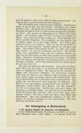 Der Stellungskrieg in Nordfrankreich