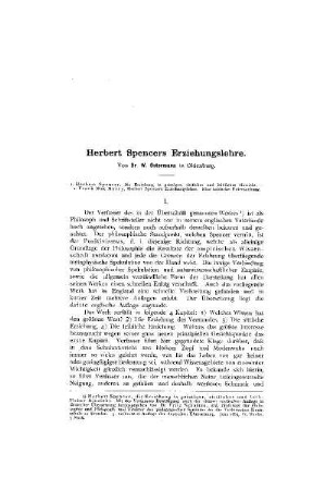 Herbert Spencers Erziehungslehre