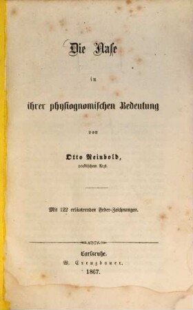 Die Nase in ihrer physiognomischen Bedeutung : mit 122 erläuternden Feder-Zeichnungen