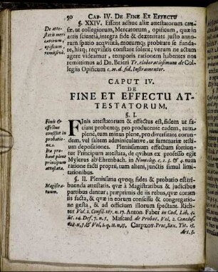 Caput IV. De Fine Et Effectu Atestatorum.