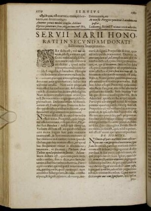 Servii Marii Honorati In Secundam Donati Editionem Interpretatio