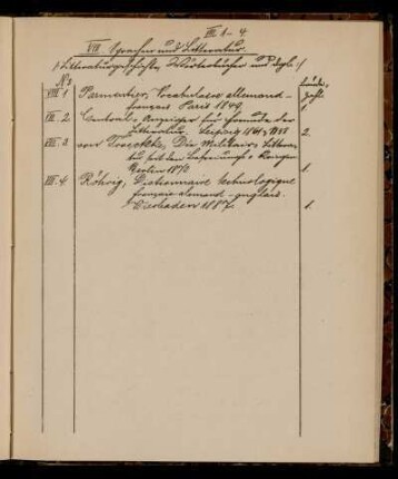 VIII. Sprachen und Litteratur