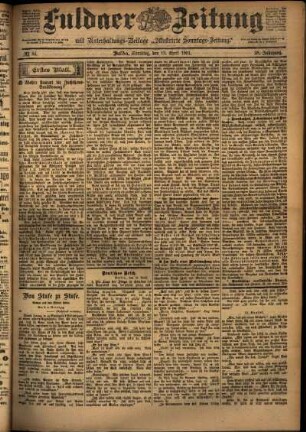 Erste Ausgabe vom Samstag, den 13. April 1901.