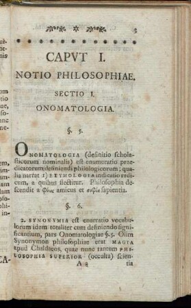 Caput I. Notio Phiosophiae.
