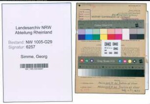 Entnazifizierung Georg Simme , geb. 08.12.1914 (Reichsbahnsekretaer)