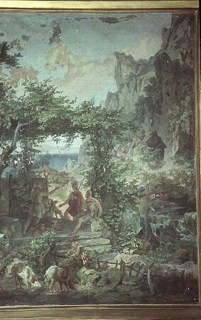 Odysseus beim Schweinehirten Eumaeos