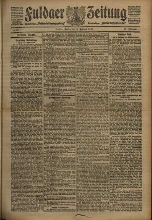 Erste Ausgabe vom Freitag, den 04. Februar 1910.