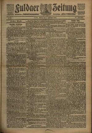 Erste Ausgabe vom Freitag, den 04. Februar 1910.