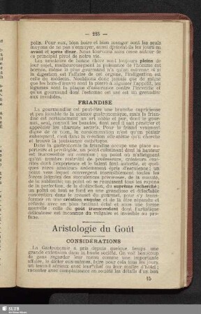 VIII. Aristologie du goût