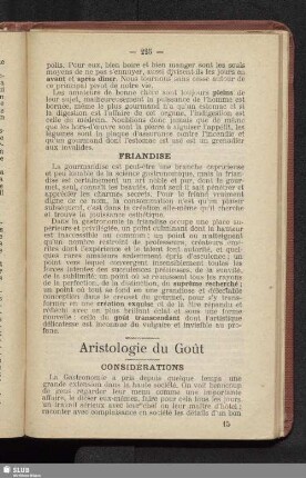 VIII. Aristologie du goût