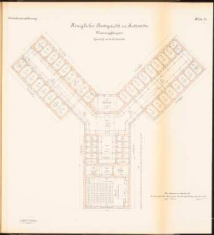 Amtsgerichts- und Gefängnisgebäude, Kattowitz: Grundriss 3.OG 1:100