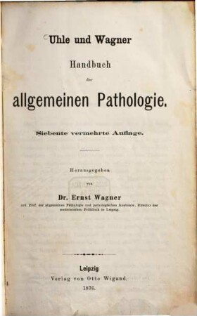 Handbuch der allgemeinen Pathologie