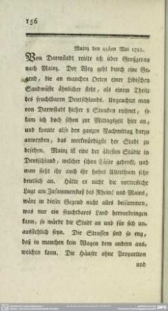 Mainz den 28sten Mai 1785