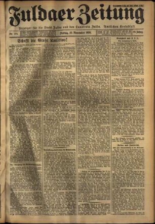 Ausgabe vom Freitag, den 23. November 1928.