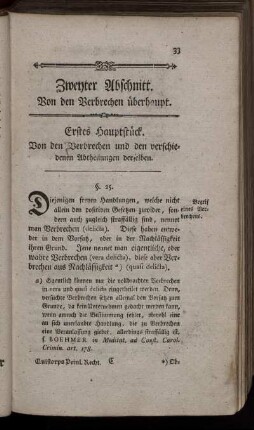 Zweyter Abschnitt. Von den Verbrechten überhaupt.