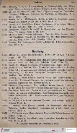 Nachtrag (Nr. 3558 - 3674)