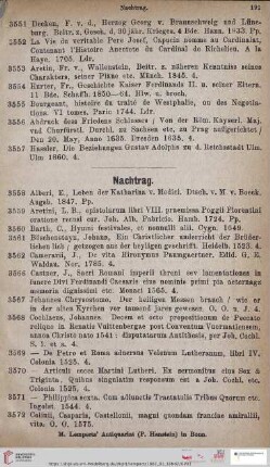 Nachtrag (Nr. 3558 - 3674)