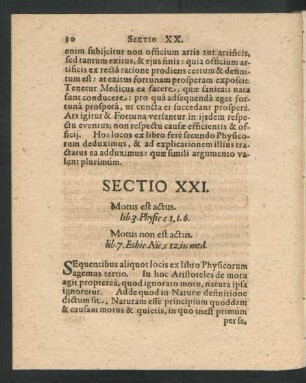 Sectio XXI. - XXX.