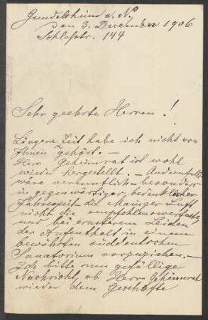 Brief an B. Schott's Söhne : 03.12.1906