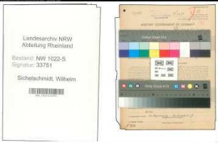 Entnazifizierung Wilhelm Sichelschmidt , geb. 26.01.1904 (Maurer)