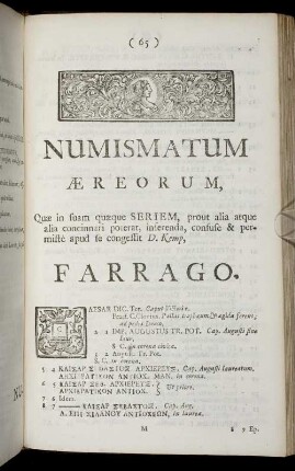 Numismatum Aereorum
