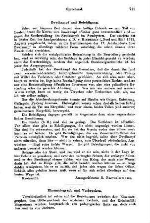 711, Zweikampf und Beleidigung