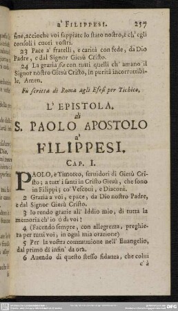 L' Epistola di S. Paolo Apostolo a' Filippesi