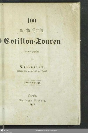 100 neueste Pariser Cotillon-Touren