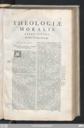 Caput Primum. Brevis expositio praecepti sexti, cum propositione quarundam quaestionum.