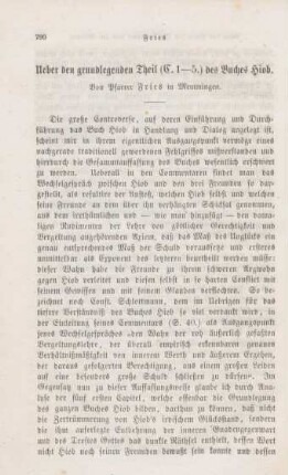 790-808 Ueber den grundlegenden Theil (C. 1-5) des Buches Hiob