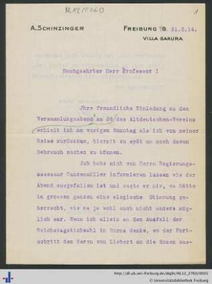 Brief, 31.03.1914.