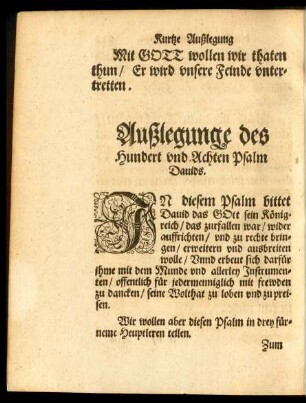 Außlegunge des Hundert und Achten Psalm Davids.