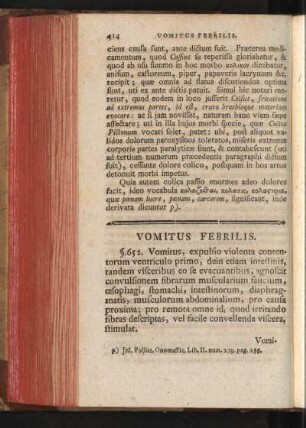 Vomitus Febrilis