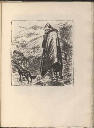 Der Schäfer mit Hund und Herde