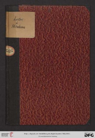 Lettre A Monsieur Le Comte De Mirabeau Au sujet d'une brochure contre Mr. Lavater