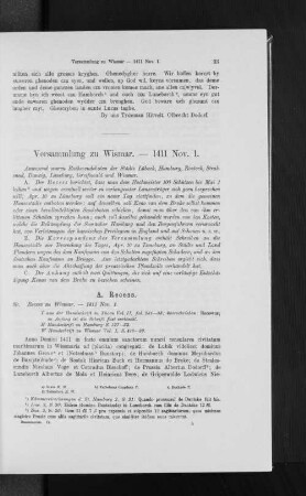Versammlung zu Wismar. - 1411 Nov. 1.