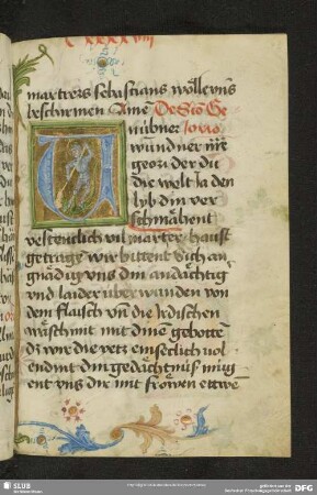 43r: historisierte Deckfarbeninitiale