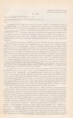 From the Chief Engineer, D. P. W. to the Secretary to Government, D. P. W. ...
