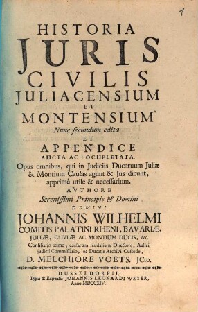 Historia iuris civilis Iuliacensium et Montensium