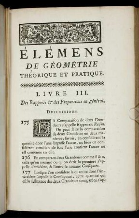 Livre III. Des Rapports & des Proportions en général.