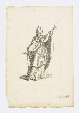 Mann in einem langen Gewand, Blatt 12 der Folge "Premier Recueill de Figures Drapées"