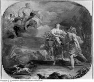 Bilderzyklus mit Szenen der Aeneis, Bilderzyklus mit Szenen der Aeneis: Aeneas und Dido werden während der Jagd vom Sturm überrascht