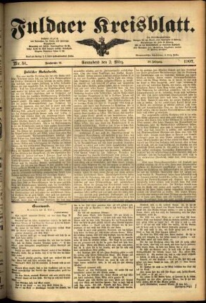 Ausgabe vom Samstag, den 02. März 1907.