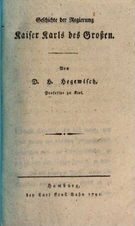 Geschichte der Regierung Kaiser Karls des Großen