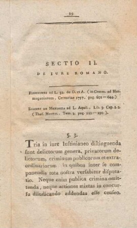 Sectio II: De Iure Romano