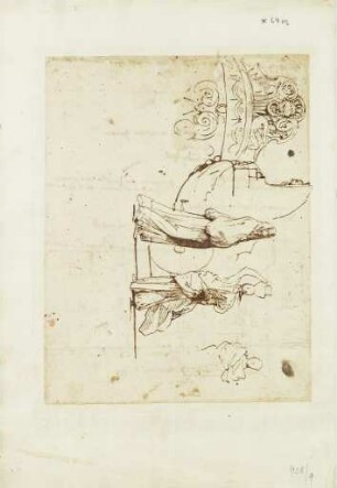 Studien eines architektonisches Elements und dreier weiblicher Figuren