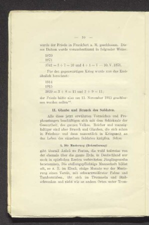 II. Glaube und Brauch des Soldaten