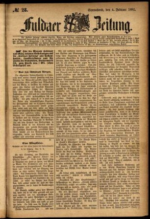 Ausgabe vom Samstag, den 04. Februar 1882.