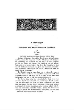Idealismus und Materialismus der Geschichte : (Schluß)