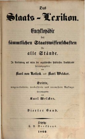 Das Staats-Lexikon : Encyklopädie der sämmtlichen Staatswissenschaften für alle Stände, 4. [Conföderation - Einkommensteuer]